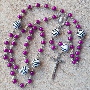 Purple Zebra Rosary